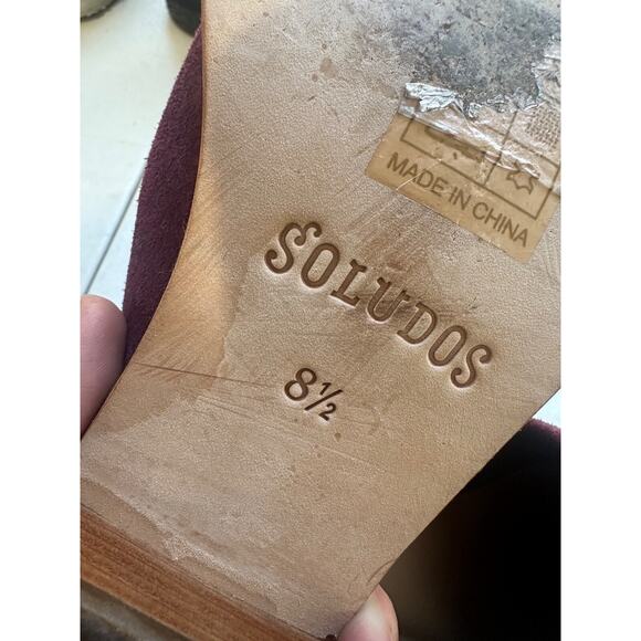 Soludos Womens Venetian Mules Size 8.5 Minimalist Slip On Western Stacked Heel - Picture 11 of 12